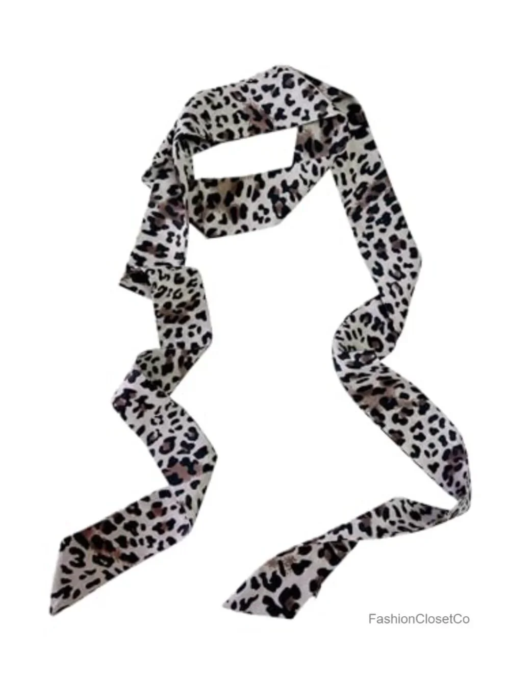 Satin Polyester Printed Skinny Scarf - Hair Wrap, Belt & Bag Accessory (74.8x2)